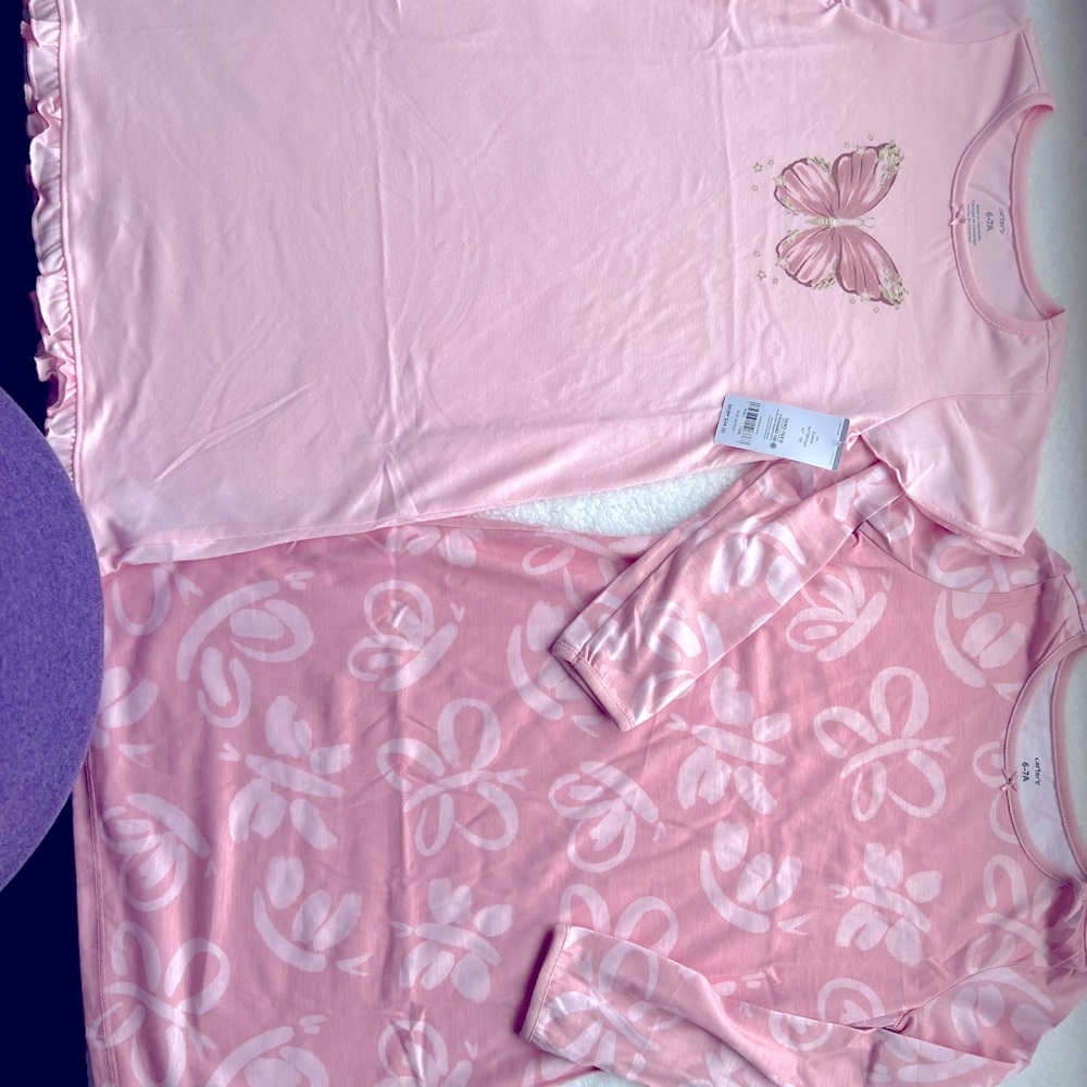 Carter’s girl’s nightgown set. Size 6-7. Pink. New - Picture 6 of 7